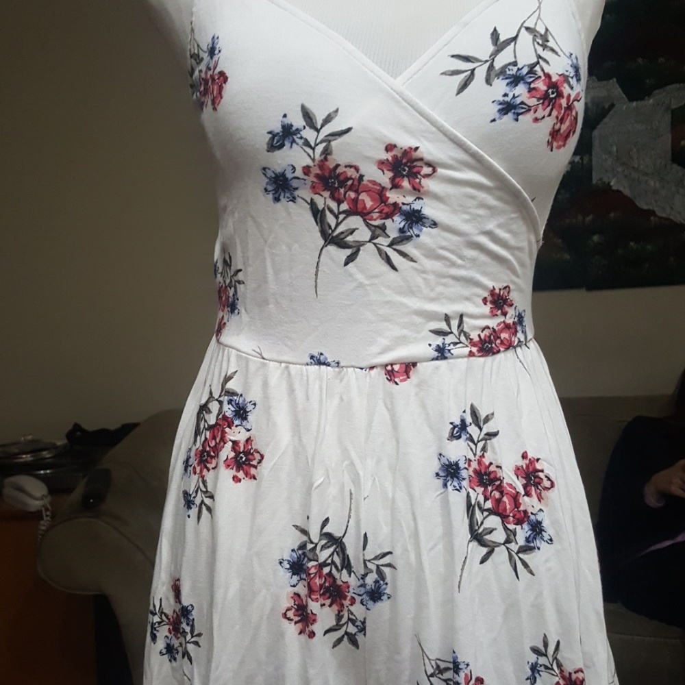 Romper White Floral Wrap Front